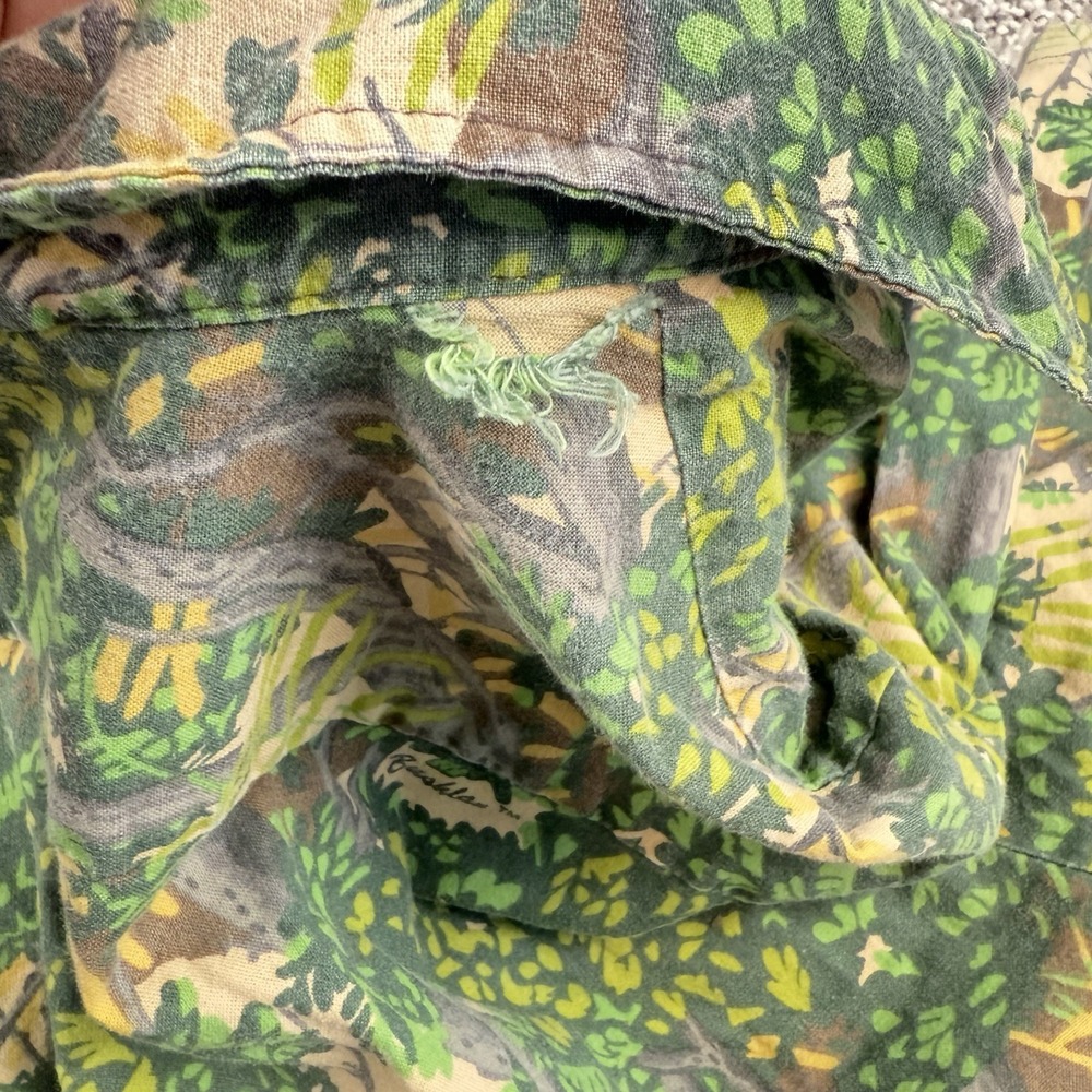 Vintage Bushlan Tree Camo Shirt Mens Medium Long Button Up USA Made 80s - Picture 4 of 8